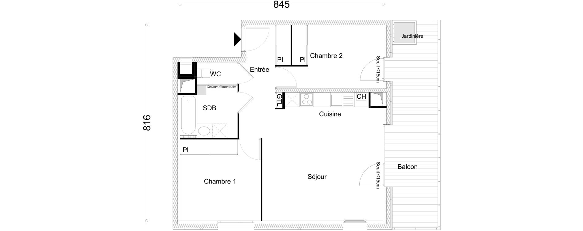 Appartement T3 de 61,54 m2 &agrave; Cluses Centre