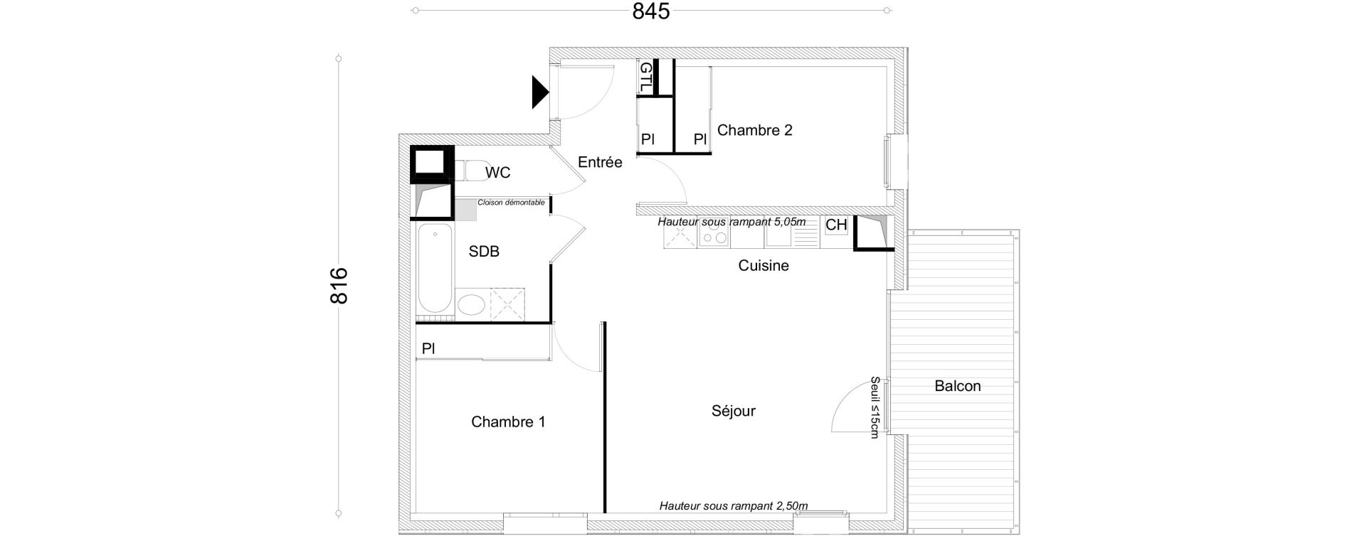 Appartement T3 de 61,06 m2 &agrave; Cluses Centre