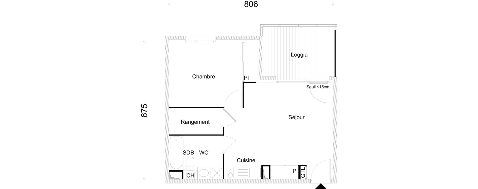 Appartement T2 de 45,35 m2 &agrave; Cluses Centre
