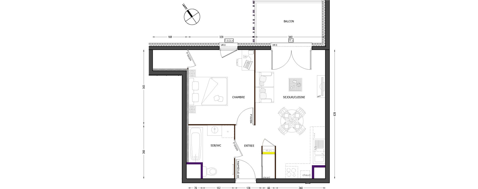 Appartement T2 de 41,47 m2 &agrave; Cluses Centre