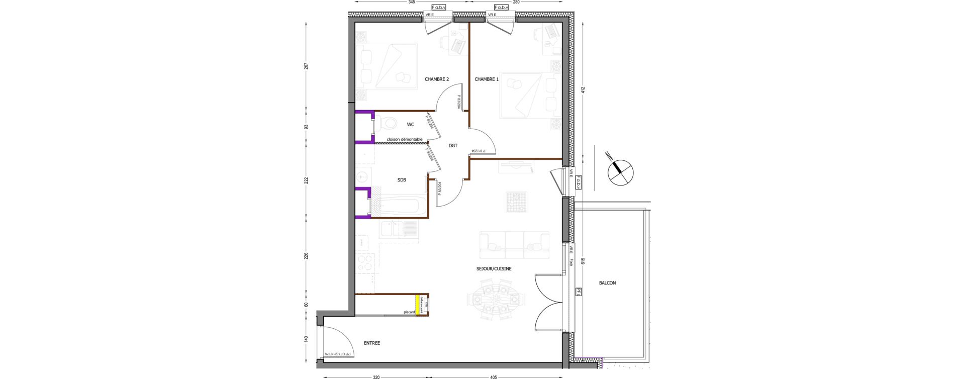 Appartement T3 de 63,87 m2 &agrave; Cluses Centre