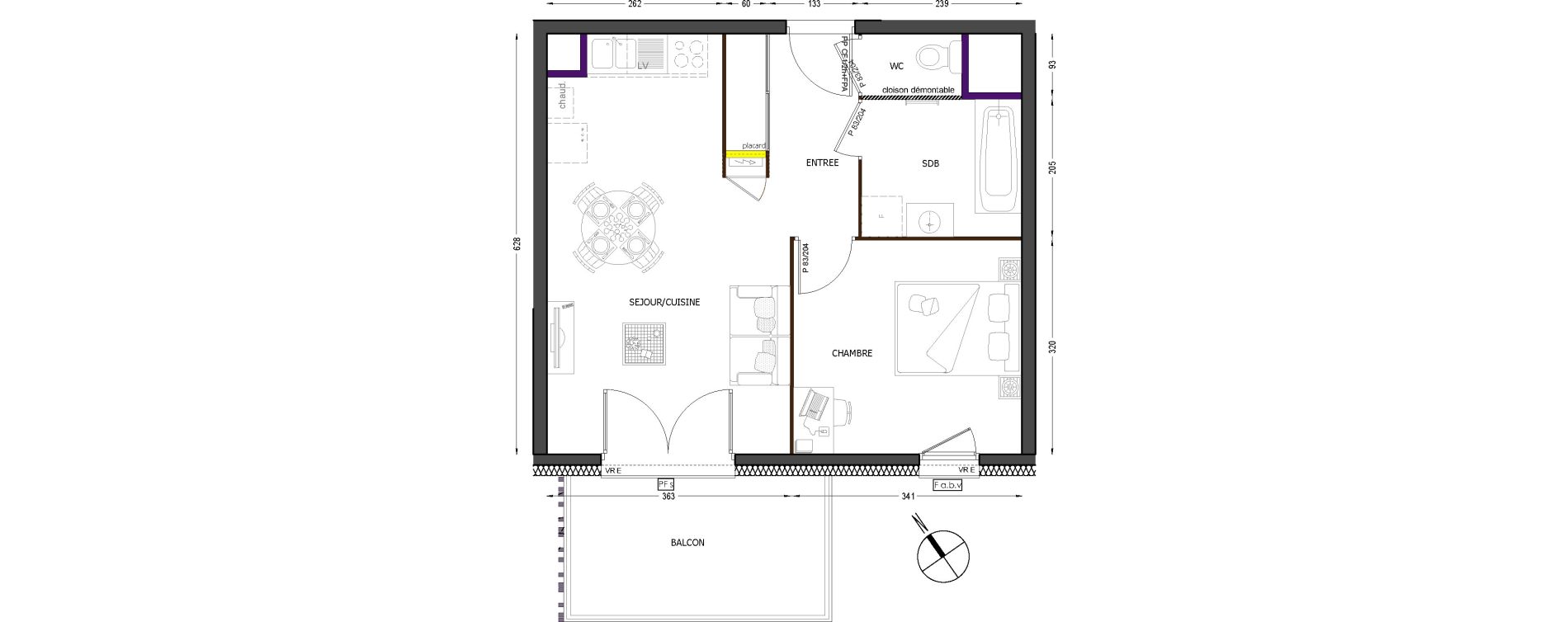 Appartement T2 de 42,24 m2 &agrave; Cluses Centre