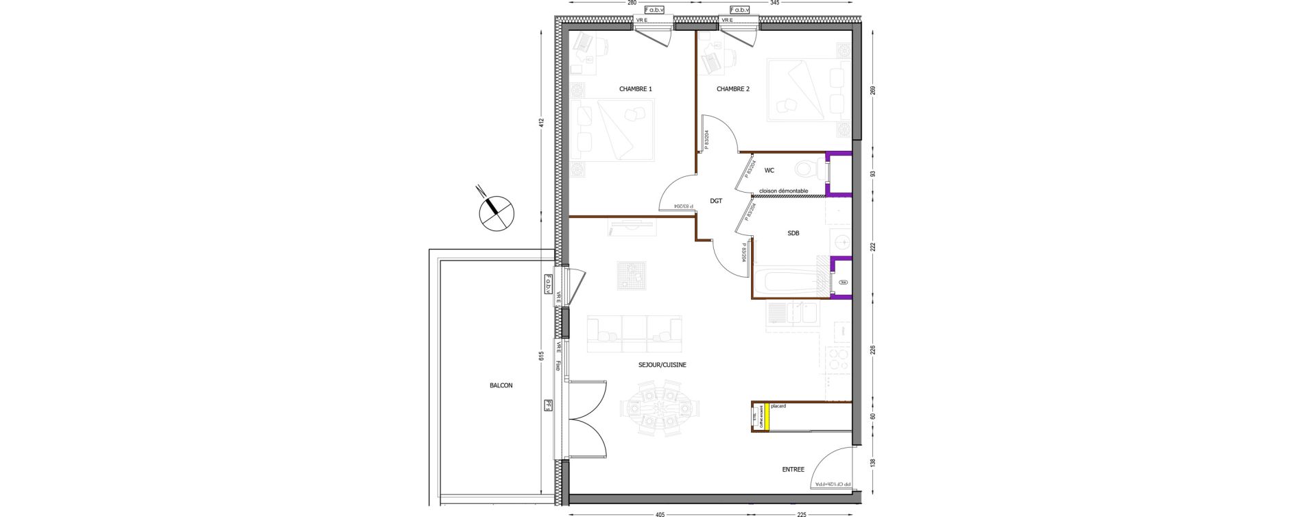 Appartement T3 de 62,56 m2 &agrave; Cluses Centre