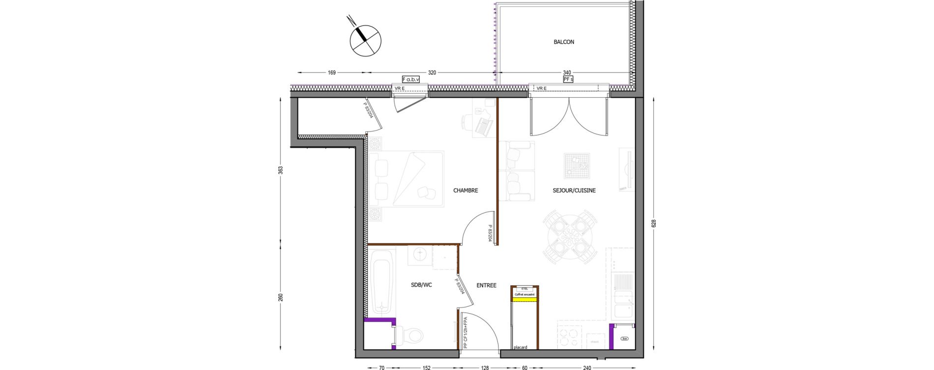 Appartement T2 de 41,47 m2 &agrave; Cluses Centre