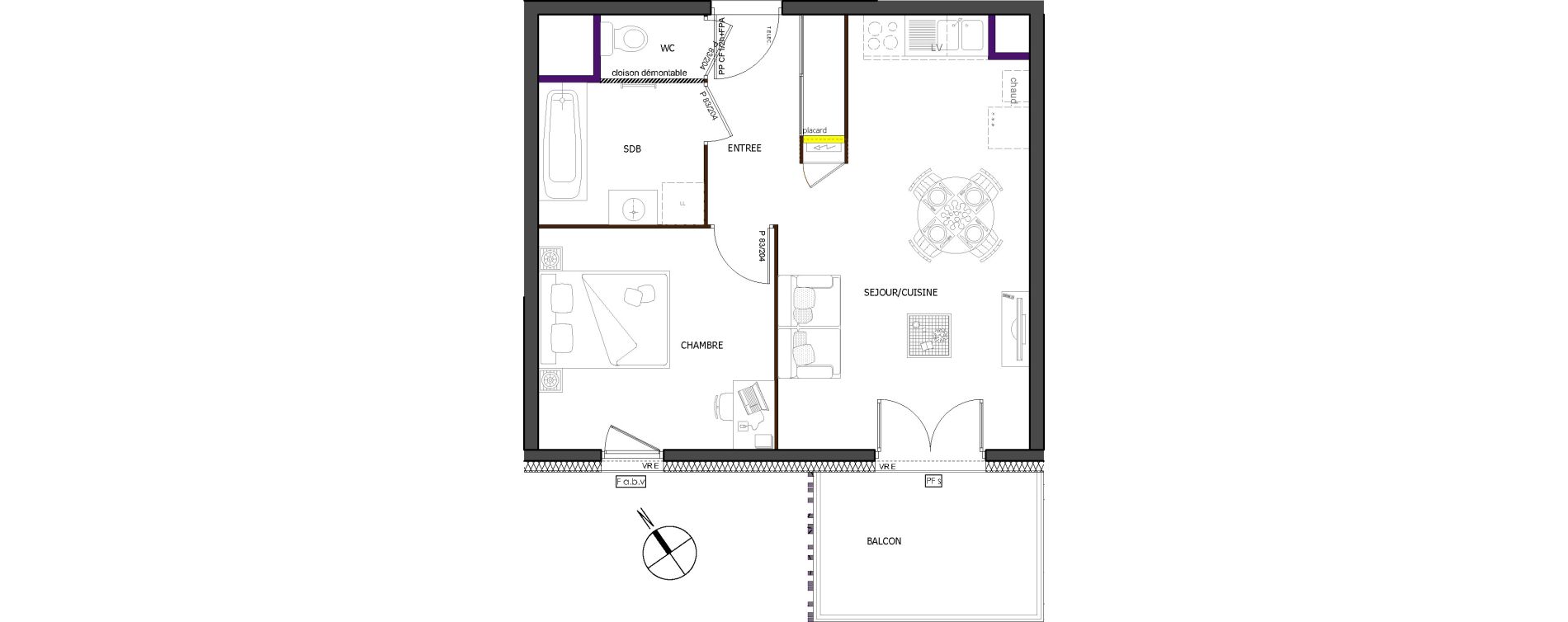 Appartement T2 de 42,24 m2 &agrave; Cluses Centre