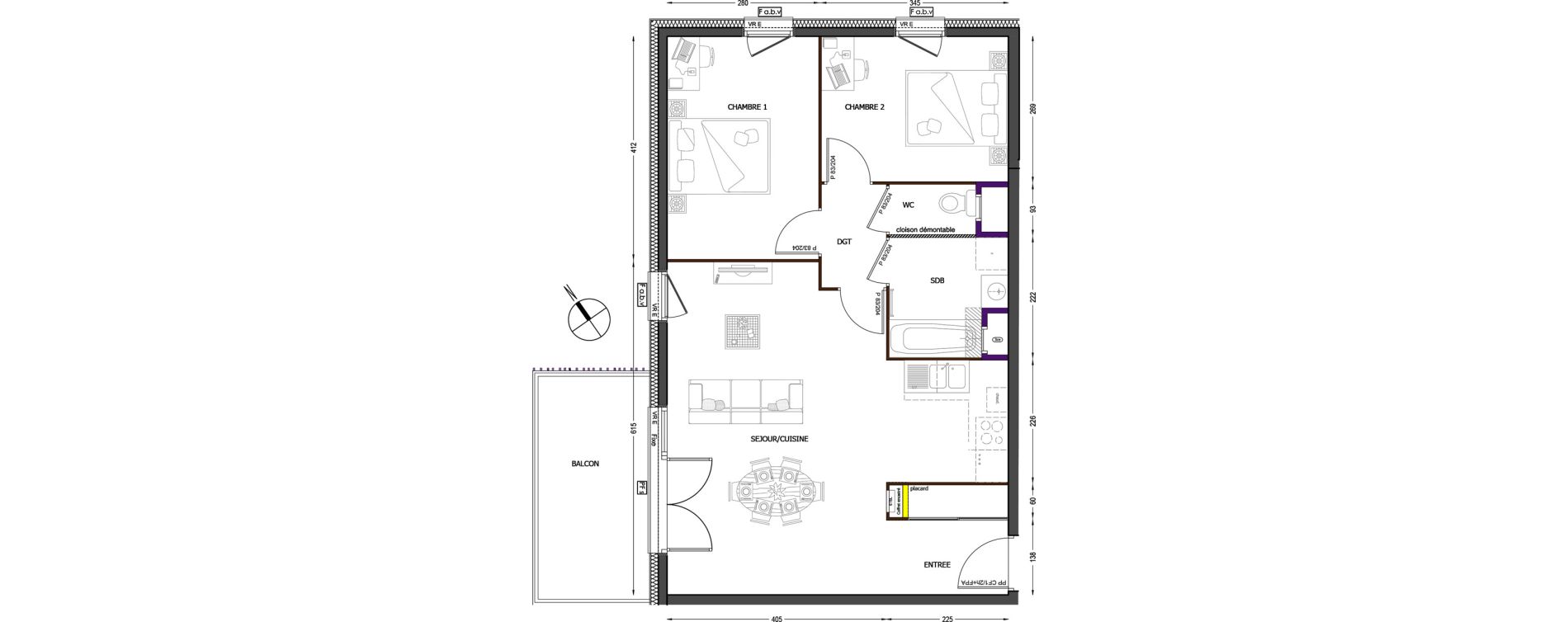 Appartement T3 de 62,56 m2 &agrave; Cluses Centre