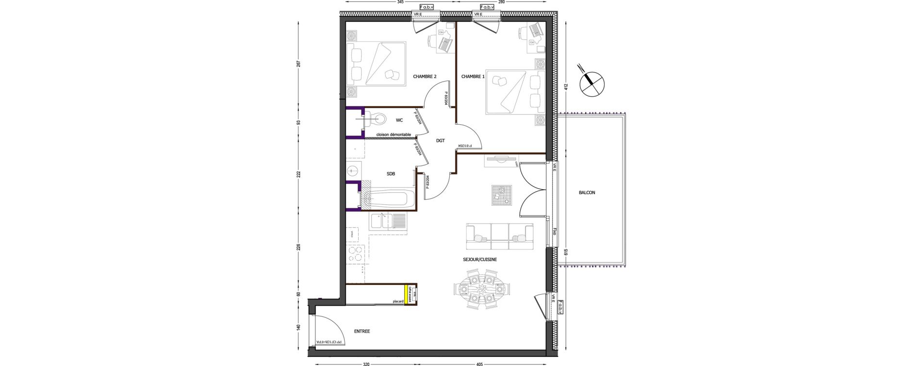 Appartement T3 de 63,87 m2 &agrave; Cluses Centre