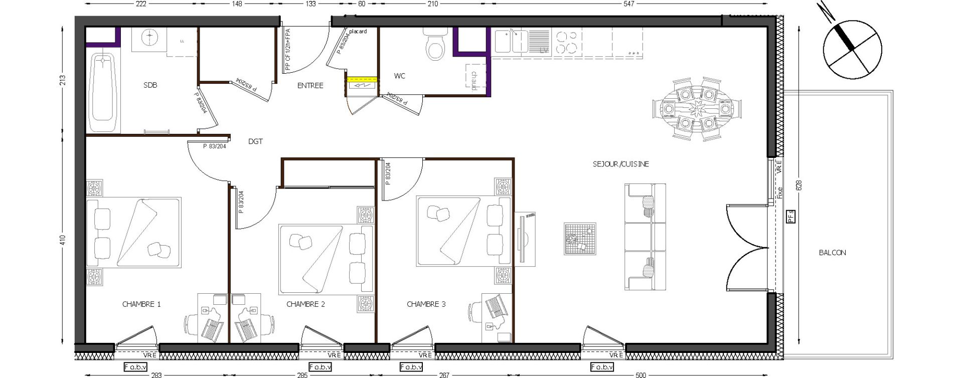 Appartement T4 de 82,15 m2 &agrave; Cluses Centre