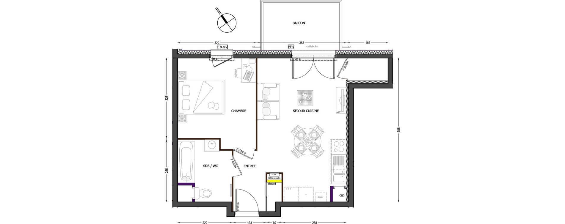 Appartement T2 de 40,87 m2 &agrave; Cluses Centre