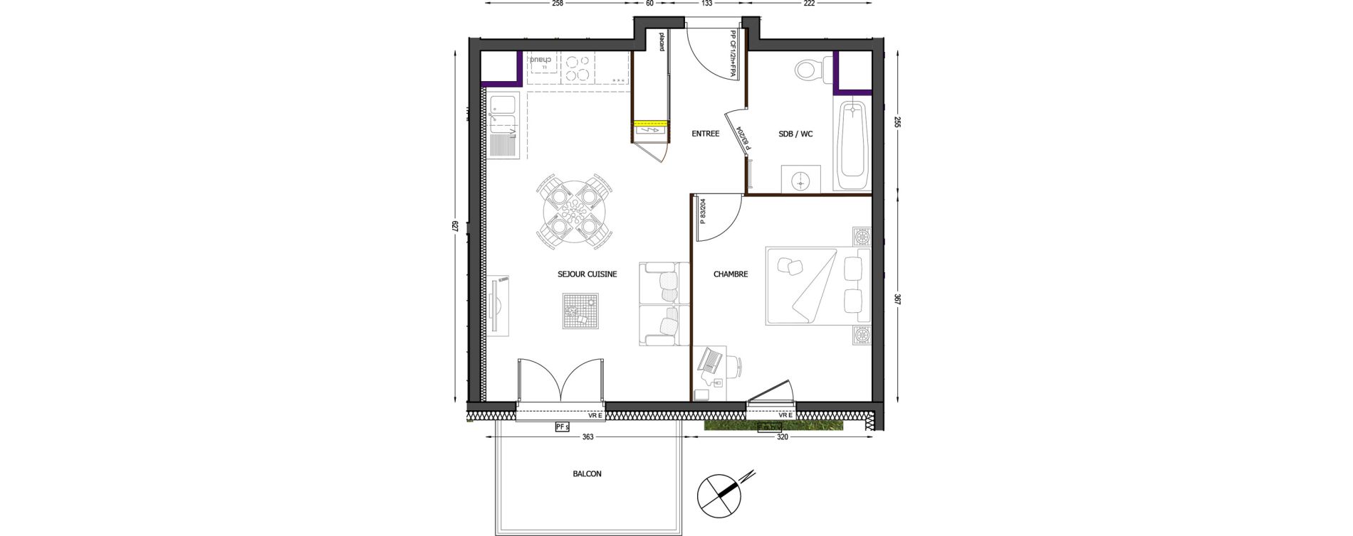 Appartement T2 de 41,97 m2 &agrave; Cluses Centre