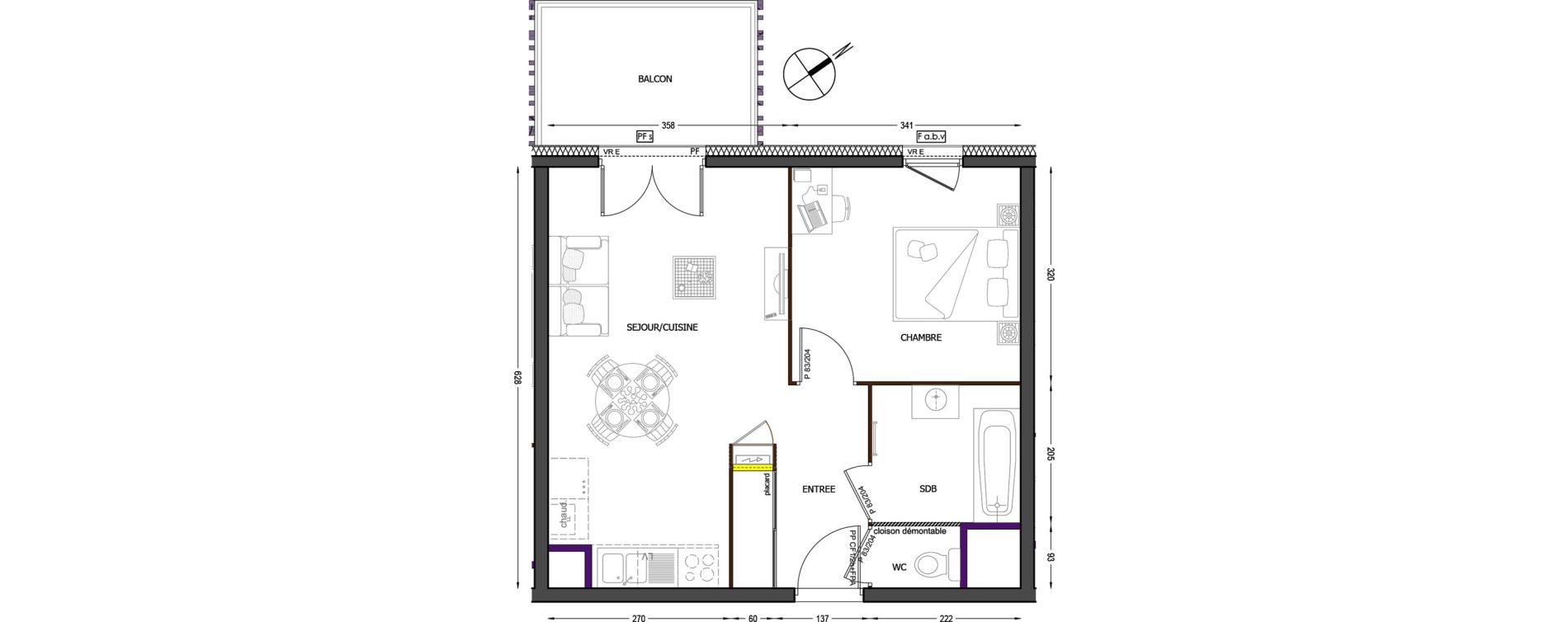 Appartement T2 de 41,90 m2 &agrave; Cluses Centre