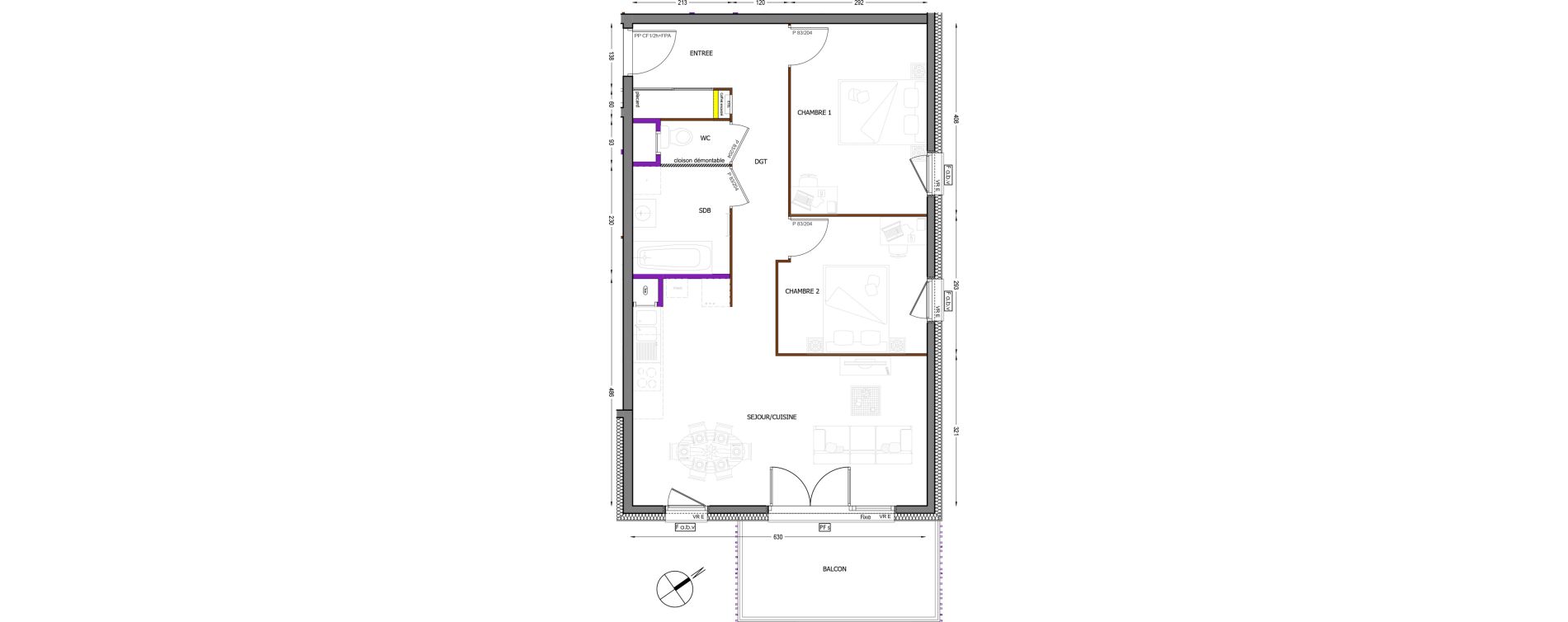 Appartement T3 de 62,42 m2 &agrave; Cluses Centre