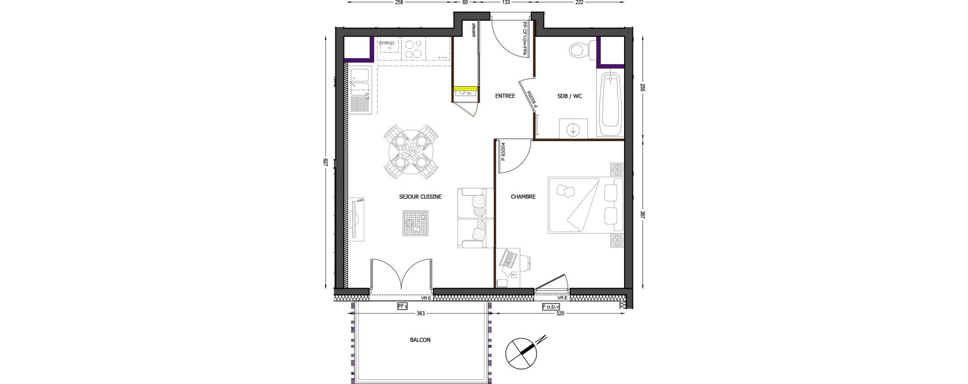 Appartement T2 de 41,97 m2 &agrave; Cluses Centre