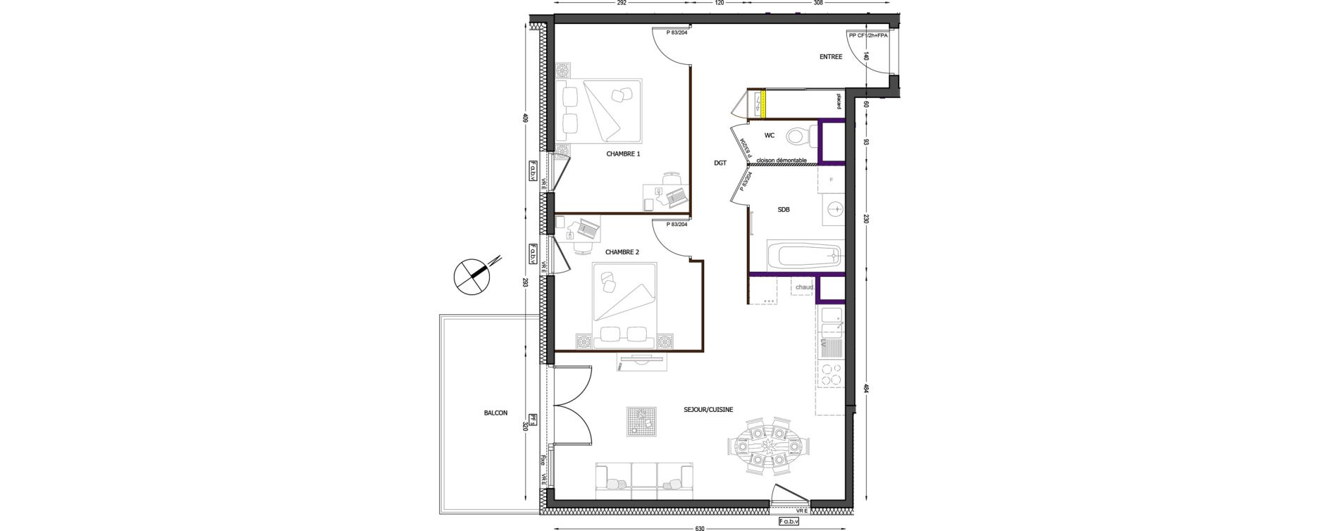 Appartement T3 de 63,71 m2 &agrave; Cluses Centre