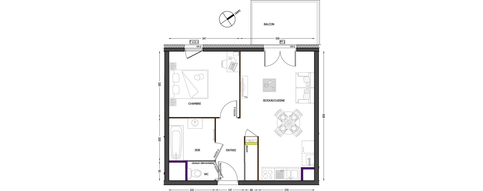 Appartement T2 de 41,90 m2 &agrave; Cluses Centre