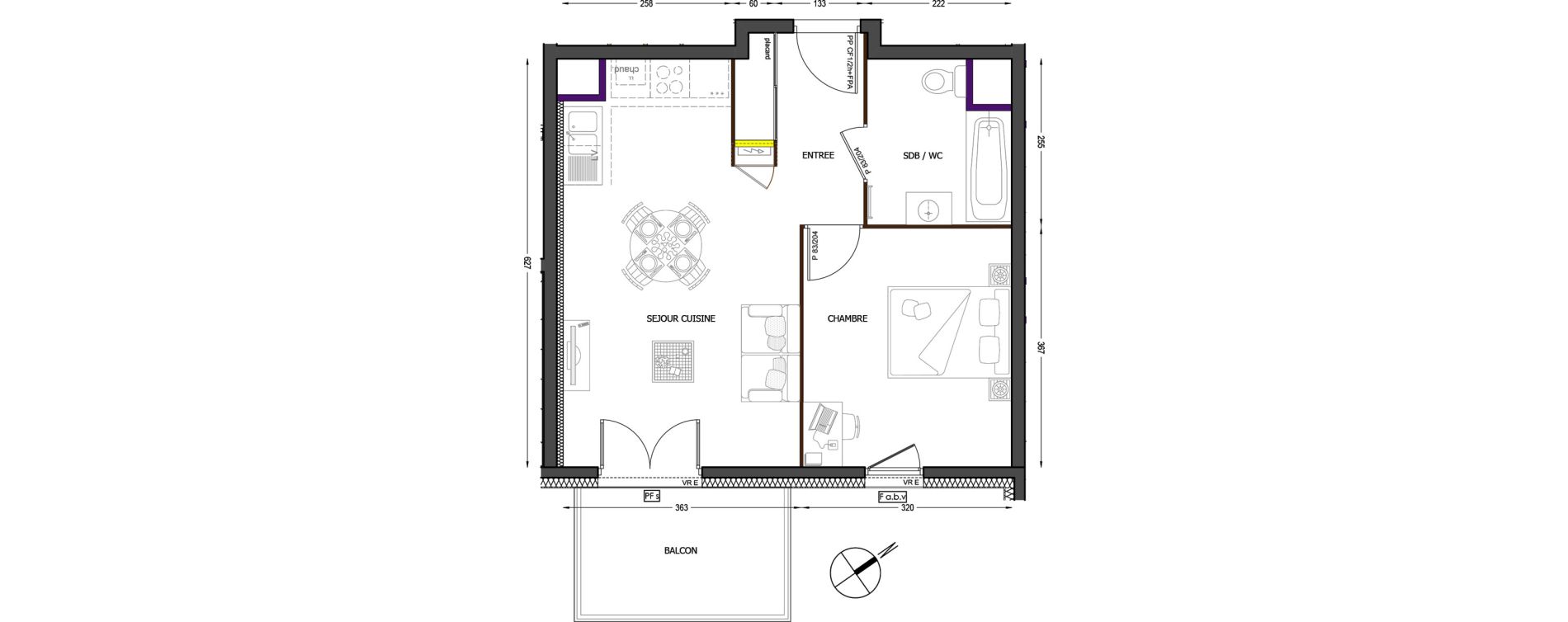 Appartement T2 de 41,97 m2 &agrave; Cluses Centre