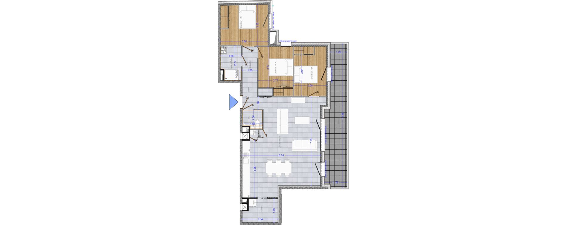 Appartement T4 de 93,98 m2 &agrave; Cluses Centre