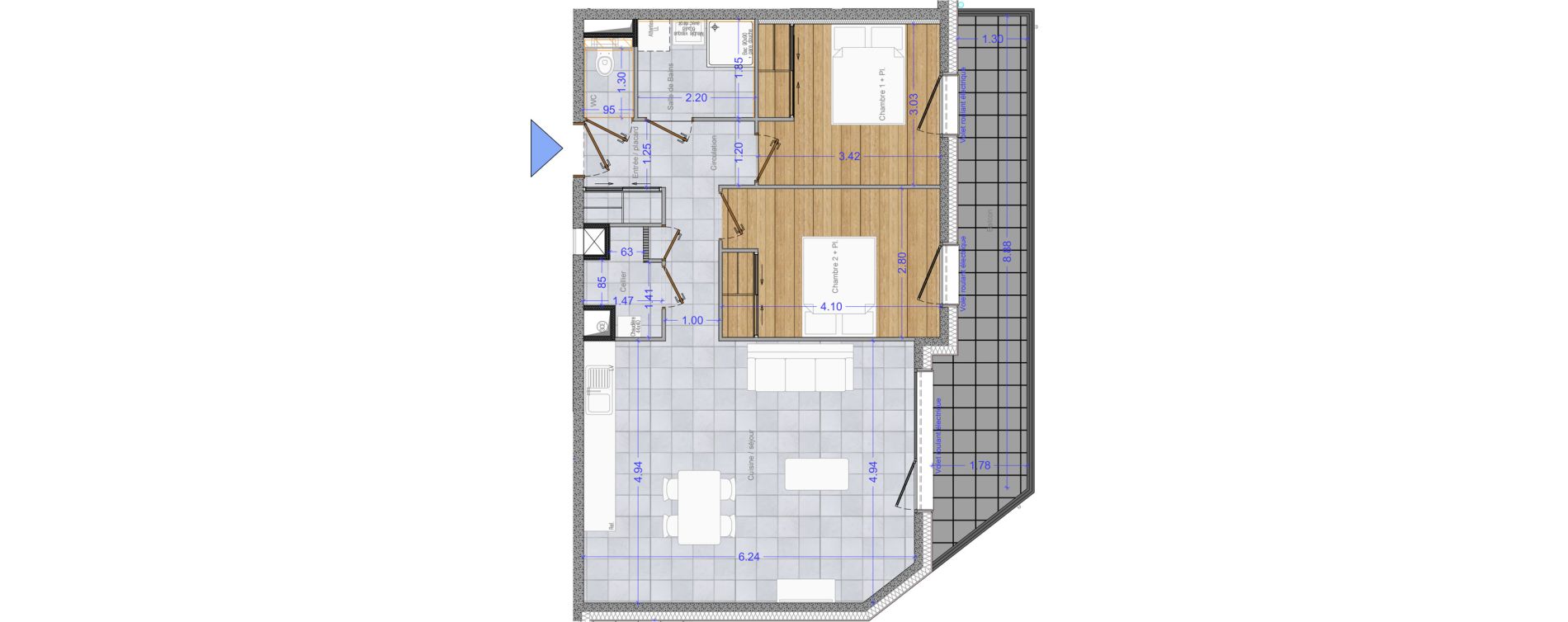 Appartement T3 de 68,18 m2 &agrave; Cluses Centre