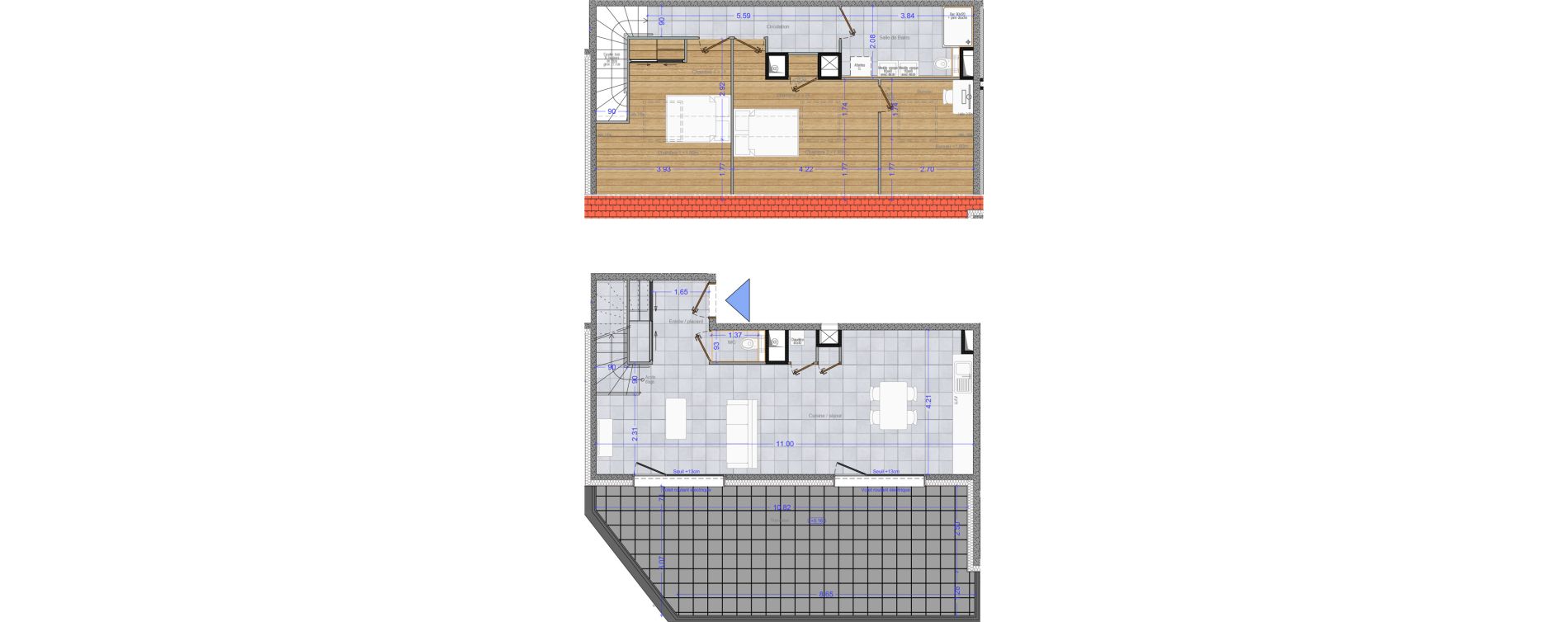 Duplex T3 de 82,49 m2 &agrave; Cluses Centre