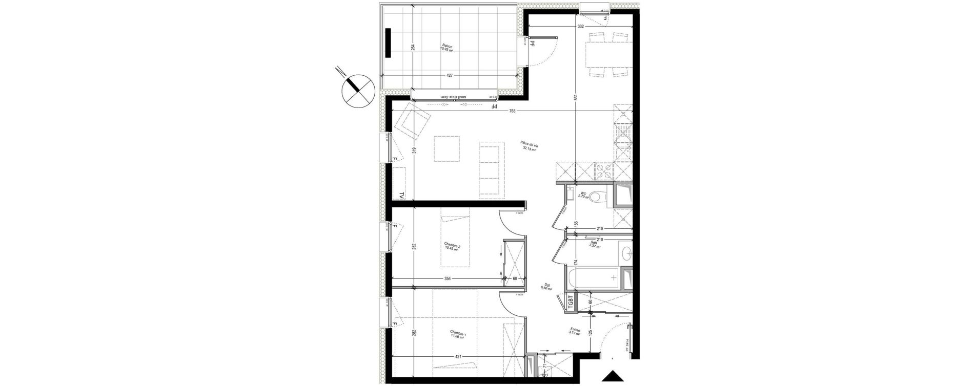 Appartement T3 de 70,97 m2 &agrave; Collonges-Sous-Sal&egrave;ve Centre