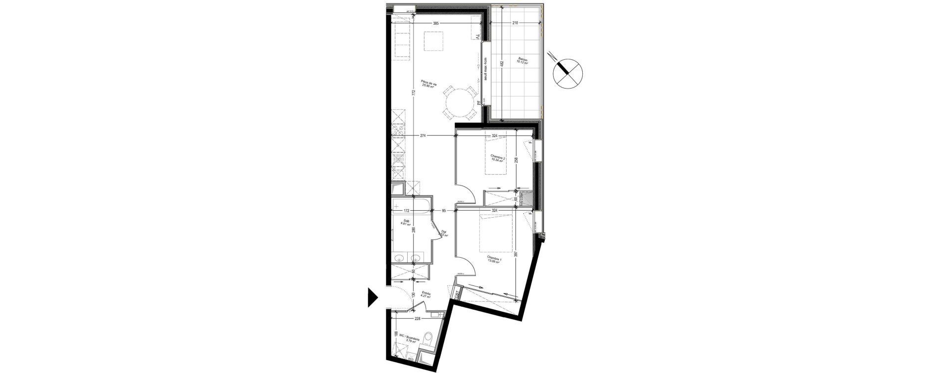 Appartement T3 de 65,73 m2 &agrave; Collonges-Sous-Sal&egrave;ve Centre