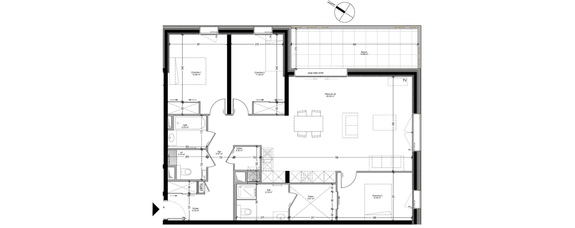 Appartement T4 de 101,88 m2 &agrave; Collonges-Sous-Sal&egrave;ve Centre