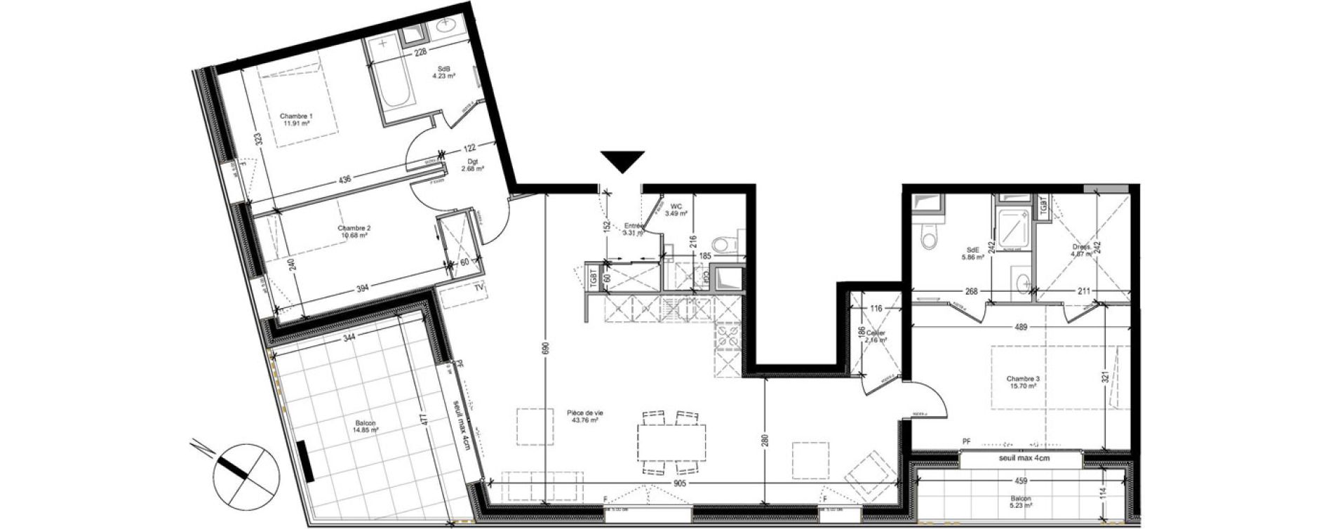Appartement T4 de 108,65 m2 &agrave; Collonges-Sous-Sal&egrave;ve Centre
