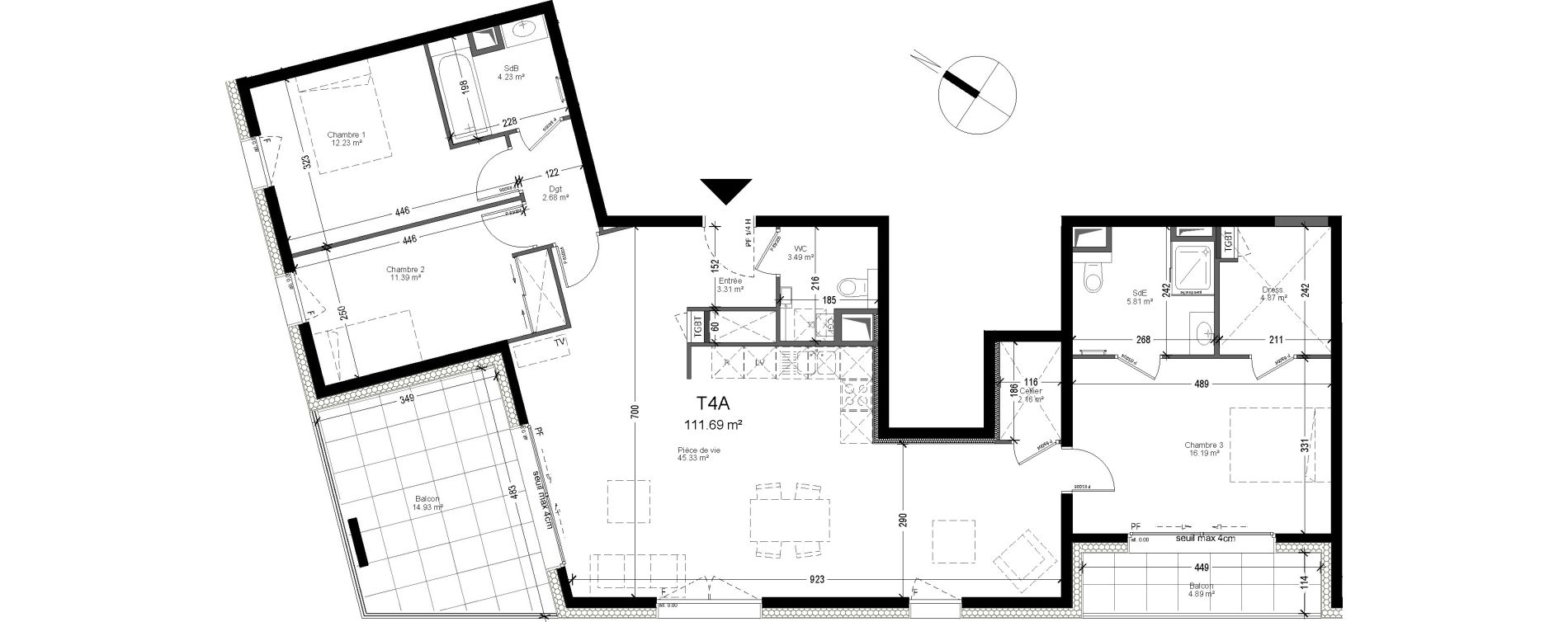 Appartement T4 de 111,69 m2 &agrave; Collonges-Sous-Sal&egrave;ve Centre