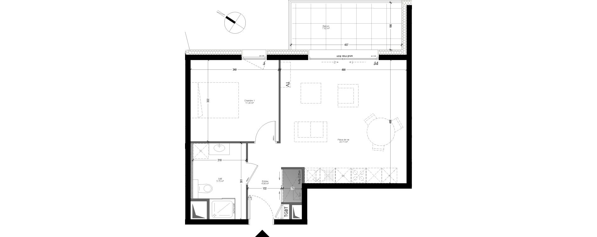 Appartement T2 de 45,66 m2 &agrave; Collonges-Sous-Sal&egrave;ve Centre