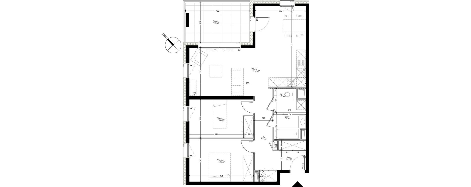Appartement T3 de 70,94 m2 &agrave; Collonges-Sous-Sal&egrave;ve Centre