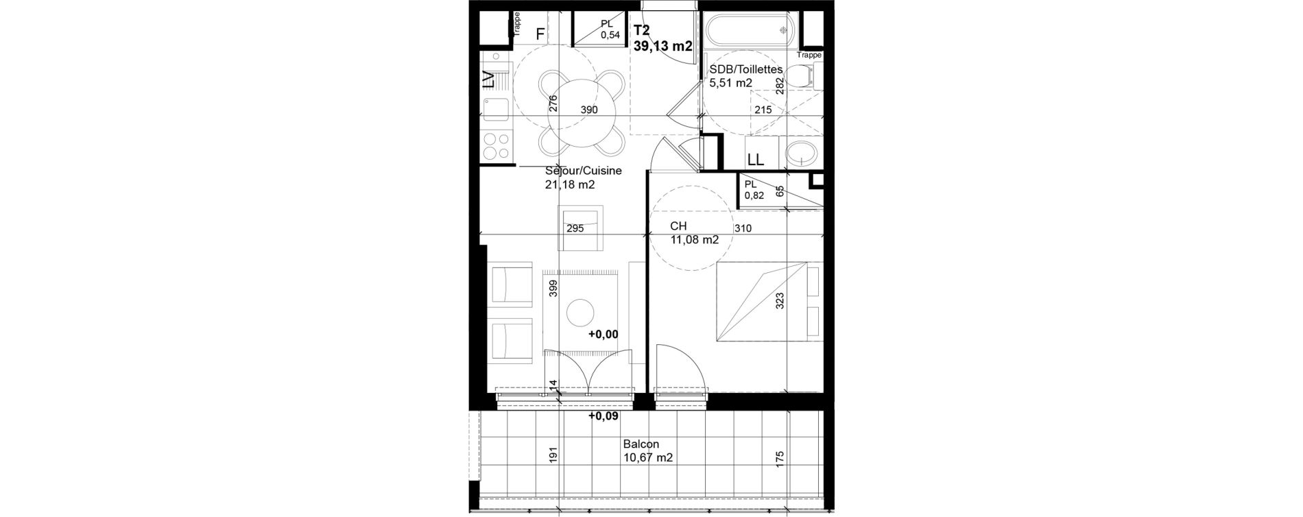 Appartement T2 de 39,13 m2 &agrave; Collonges-Sous-Sal&egrave;ve Centre