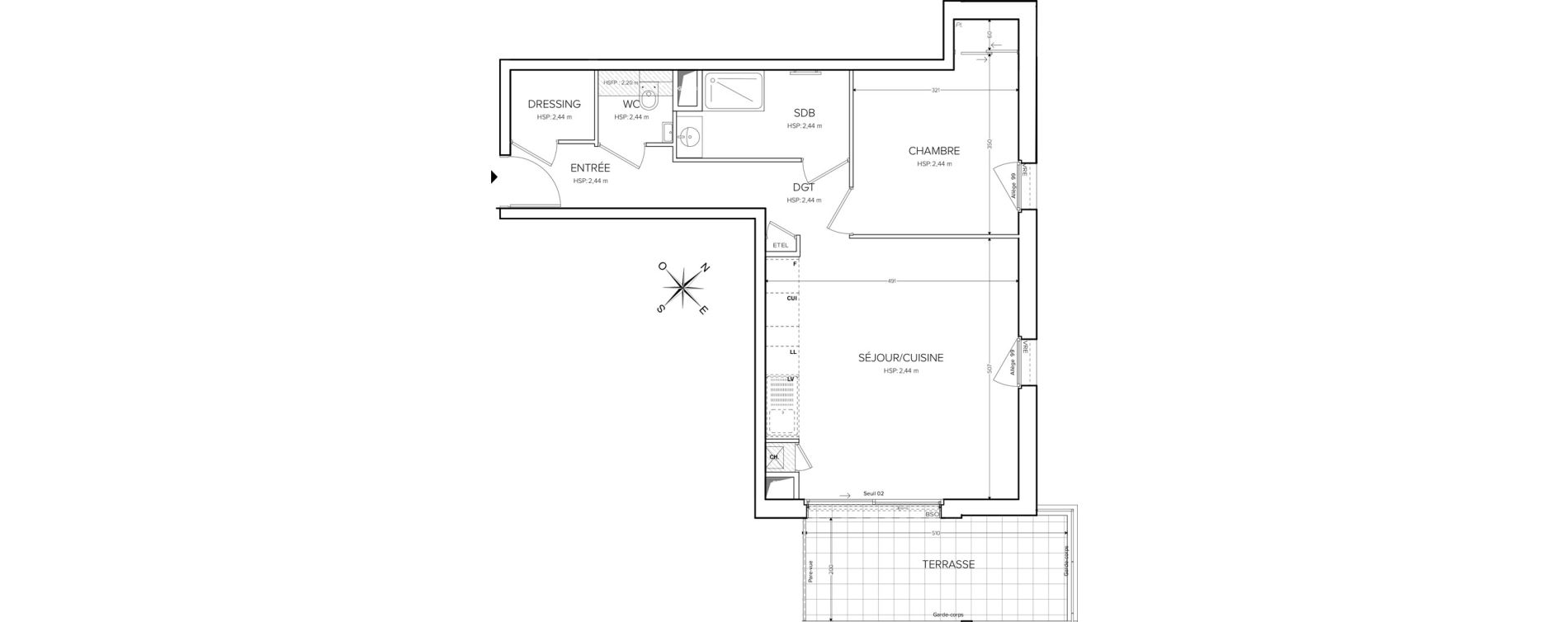 Appartement T2 de 53,39 m2 &agrave; Collonges-Sous-Sal&egrave;ve Centre