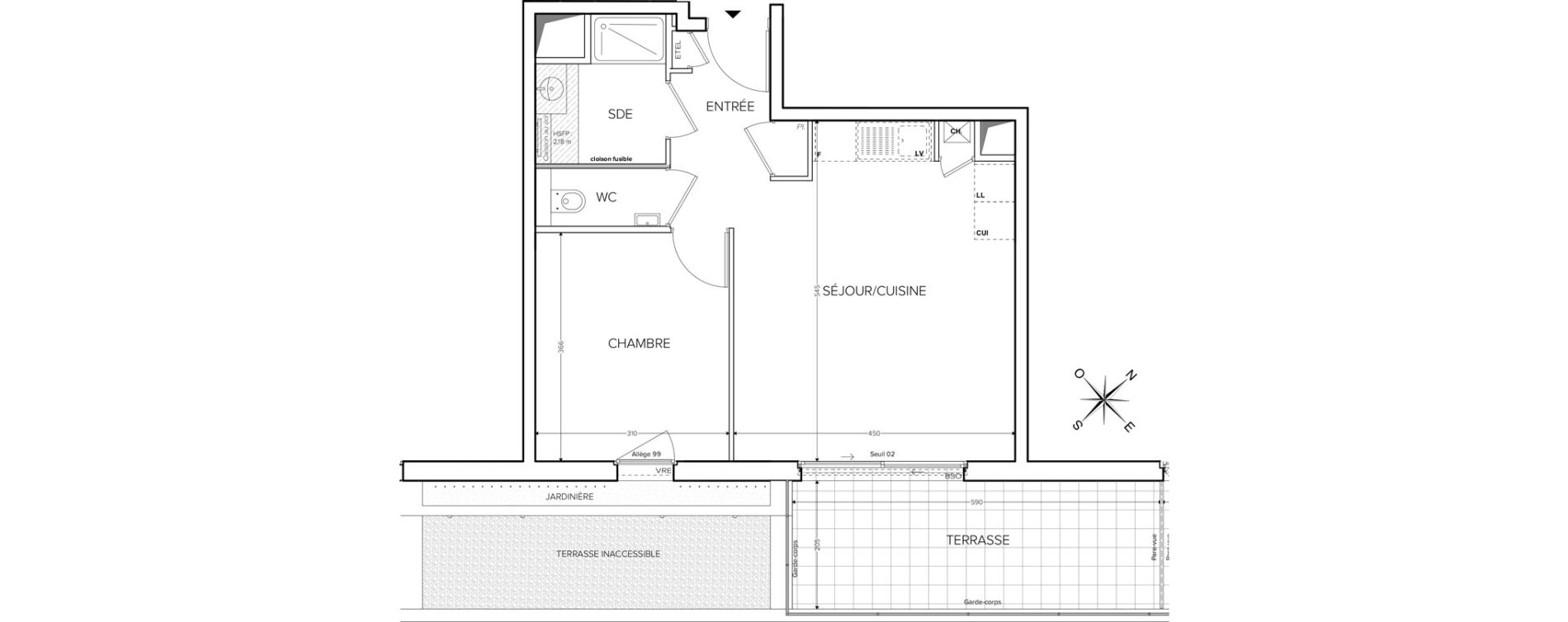Appartement T2 de 45,50 m2 &agrave; Collonges-Sous-Sal&egrave;ve Centre