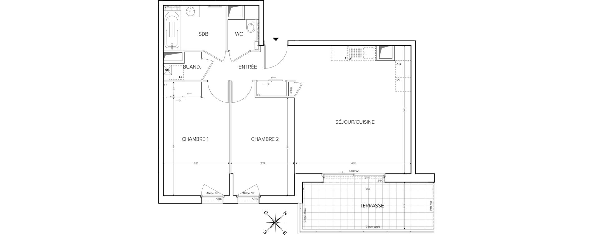 Appartement T3 de 66,25 m2 &agrave; Collonges-Sous-Sal&egrave;ve Centre