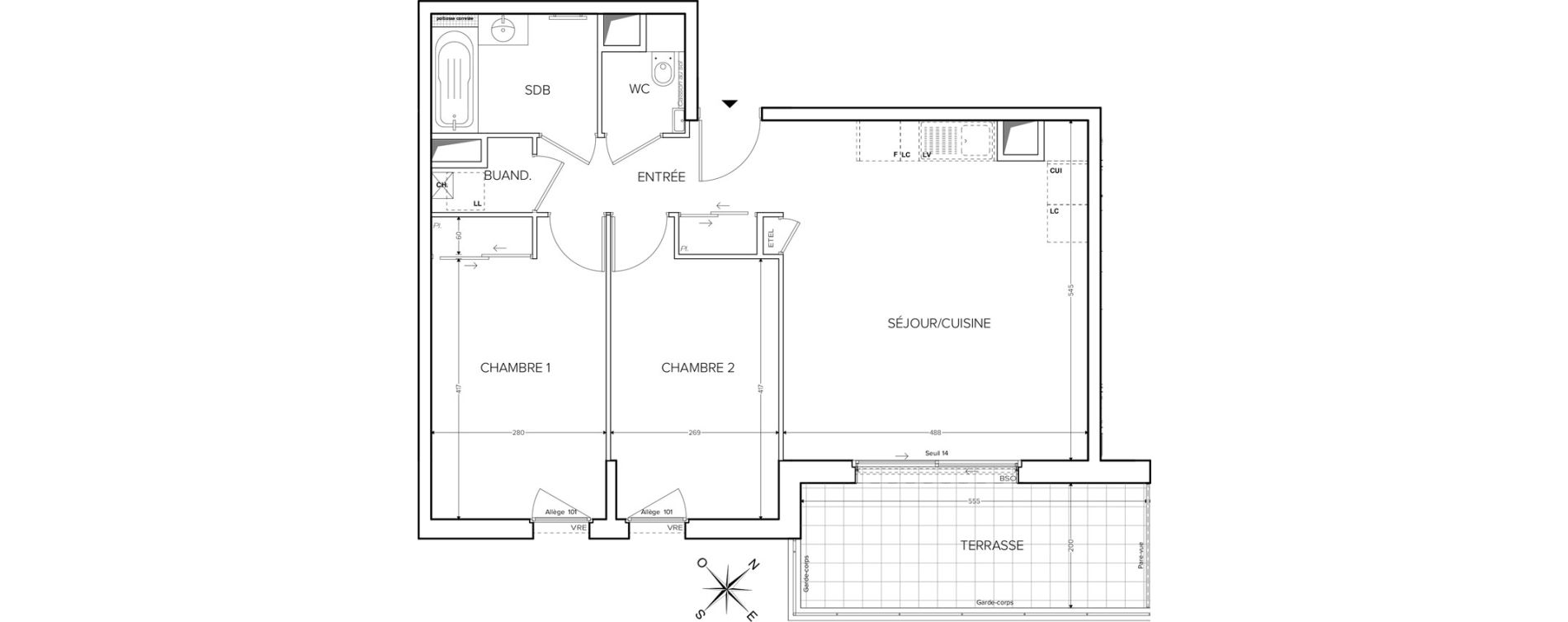 Appartement T3 de 66,26 m2 &agrave; Collonges-Sous-Sal&egrave;ve Centre
