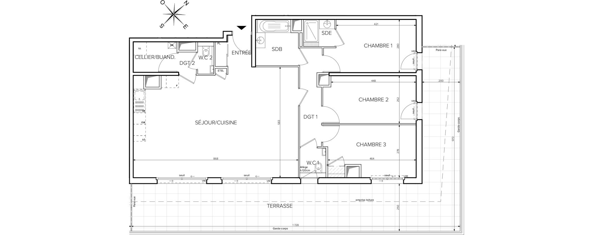Appartement T4 de 109,98 m2 &agrave; Collonges-Sous-Sal&egrave;ve Centre