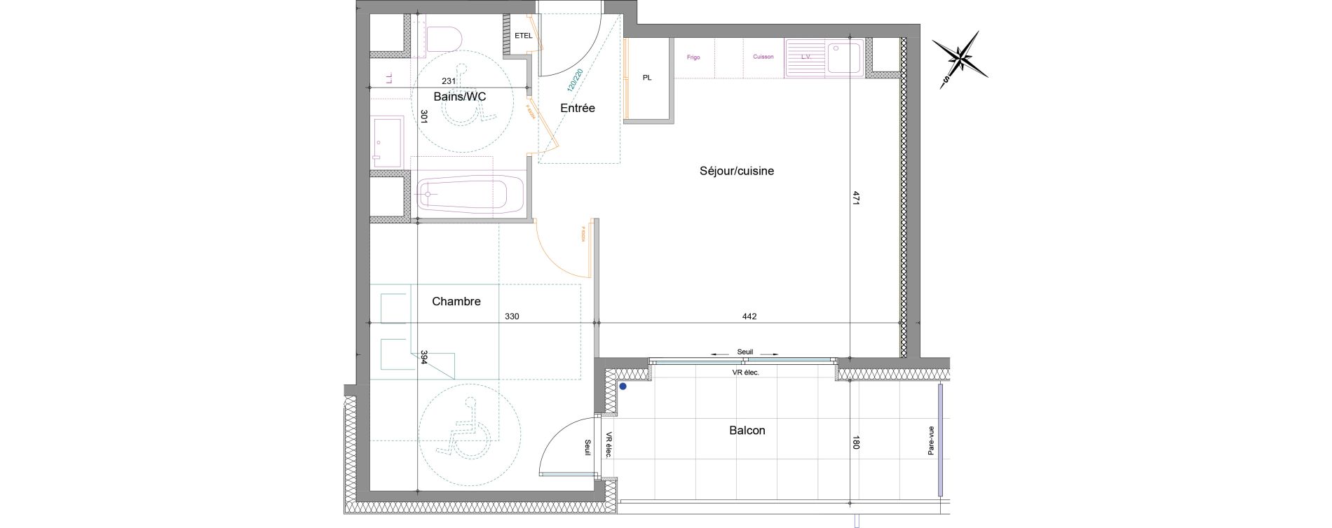 Appartement T2 de 42,25 m2 &agrave; Collonges-Sous-Sal&egrave;ve Centre