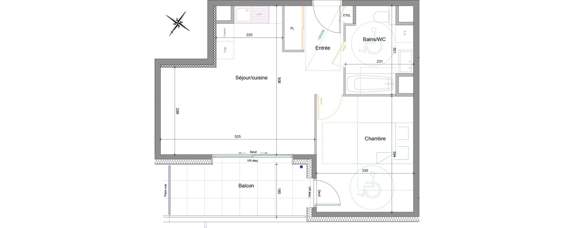 Appartement T2 de 43,80 m2 &agrave; Collonges-Sous-Sal&egrave;ve Centre