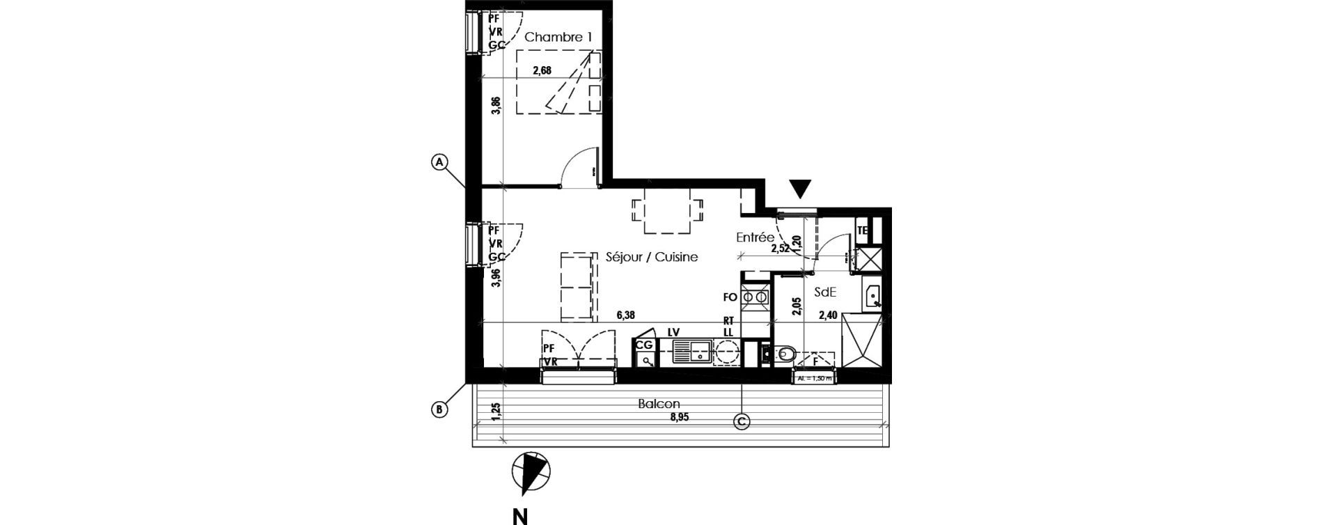 Appartement T2 de 42,30 m2 à Combloux Centre