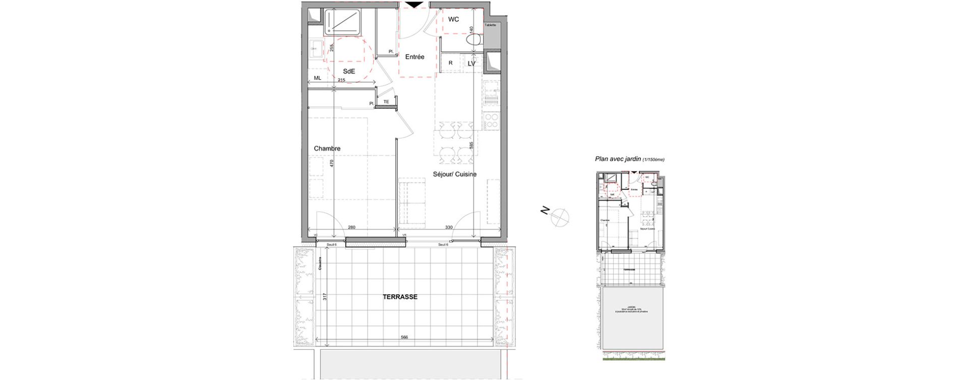 Appartement T2 de 45,53 m2 &agrave; Contamine-Sur-Arve Centre