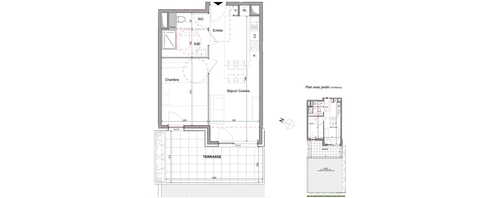 Appartement T2 de 42,89 m2 &agrave; Contamine-Sur-Arve Centre