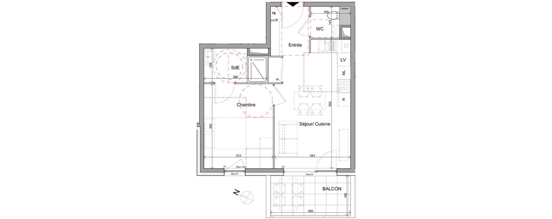 Appartement T2 de 40,62 m2 &agrave; Contamine-Sur-Arve Centre