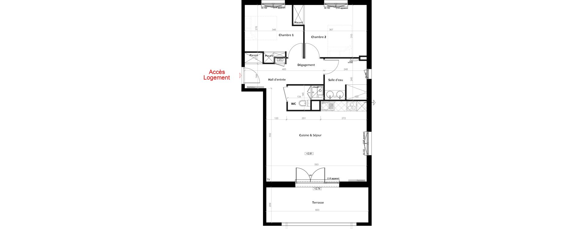 Appartement T3 de 66,36 m2 &agrave; Cornier Centre