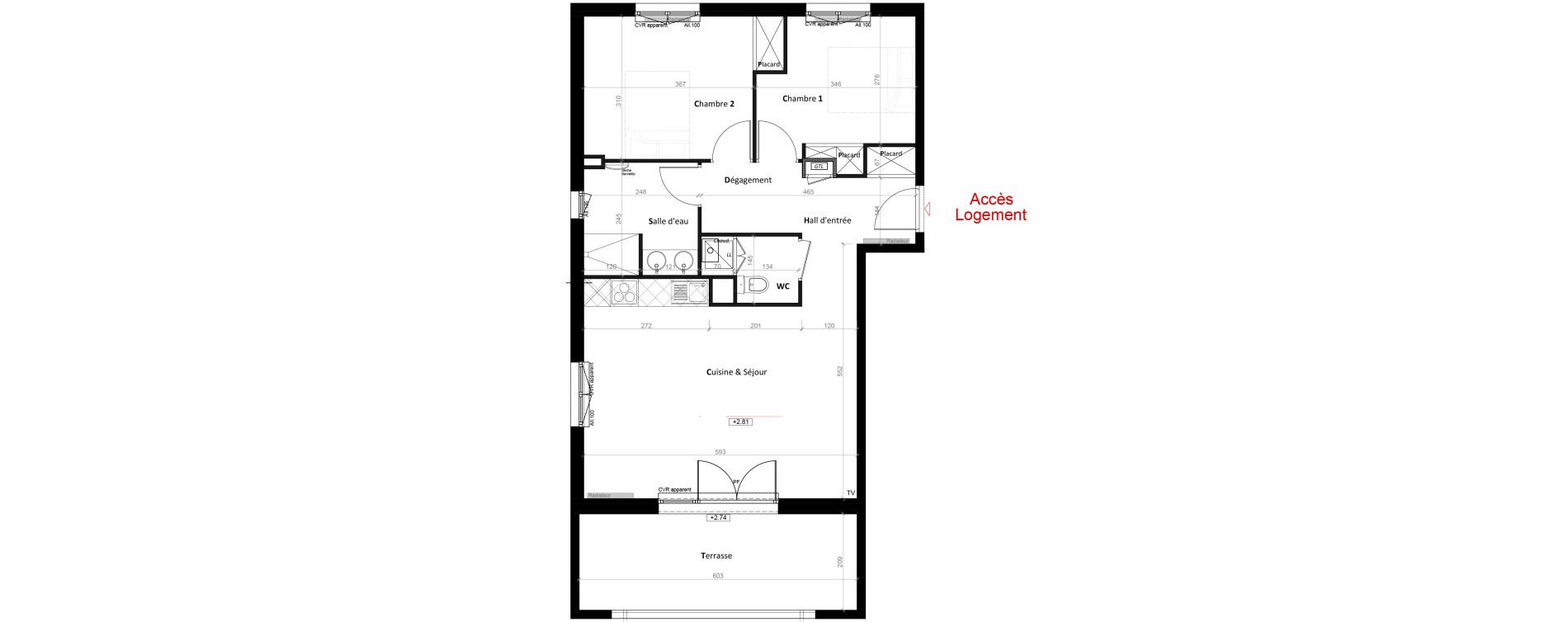 Appartement T3 de 66,36 m2 &agrave; Cornier Centre