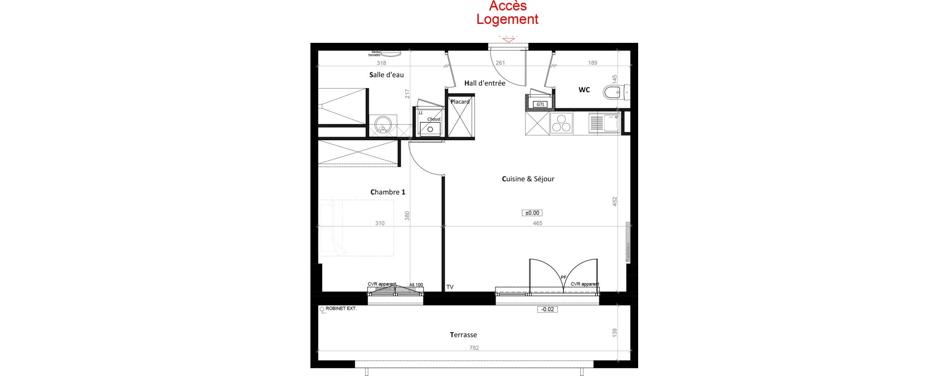 Appartement T2 de 45,50 m2 &agrave; Cornier Centre