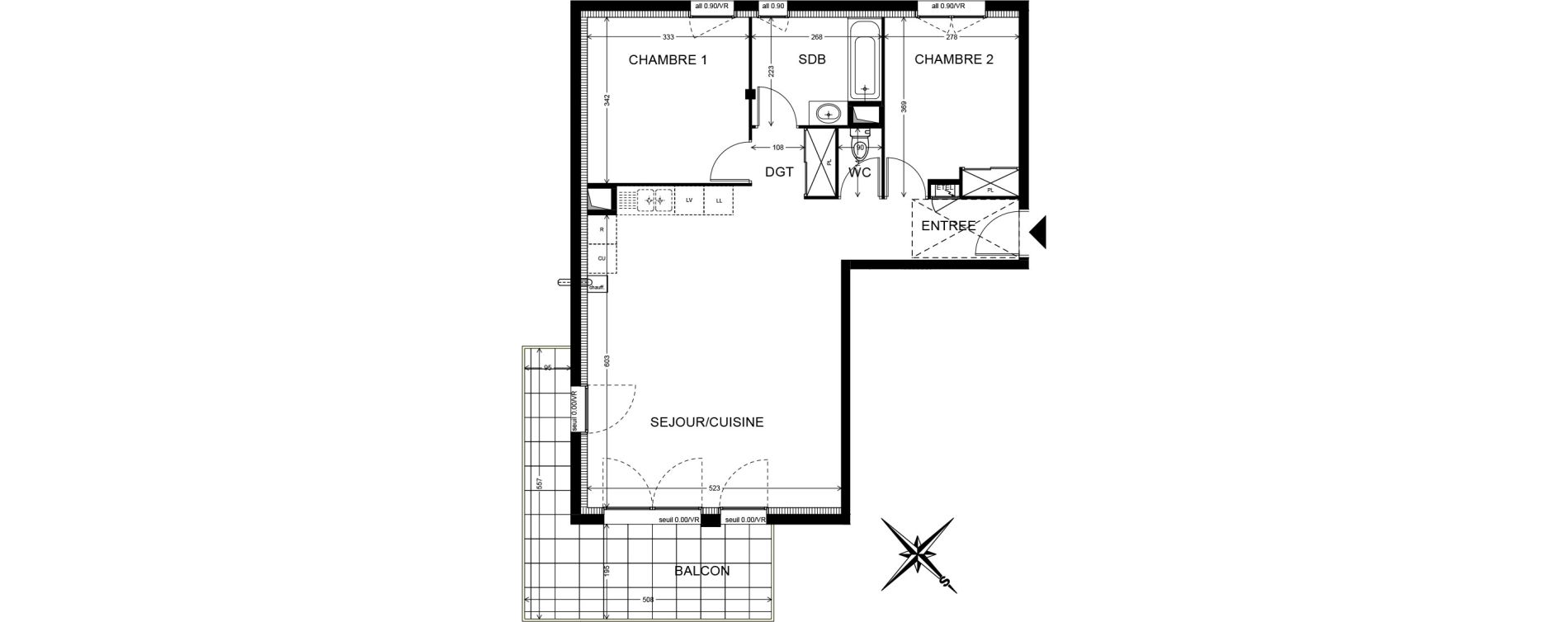 Appartement T3 de 69,20 m2 &agrave; Cranves-Sales Centre