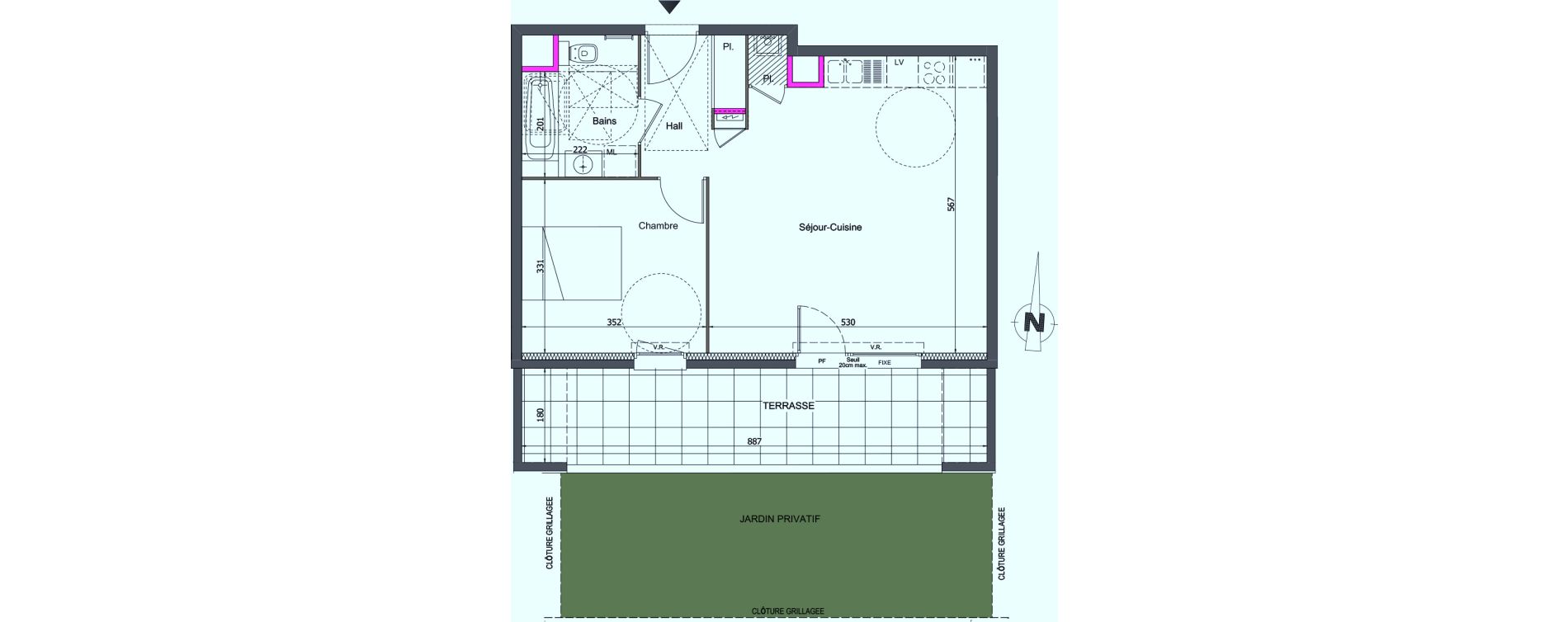 Appartement T2 de 50,49 m2 &agrave; Cruseilles Centre