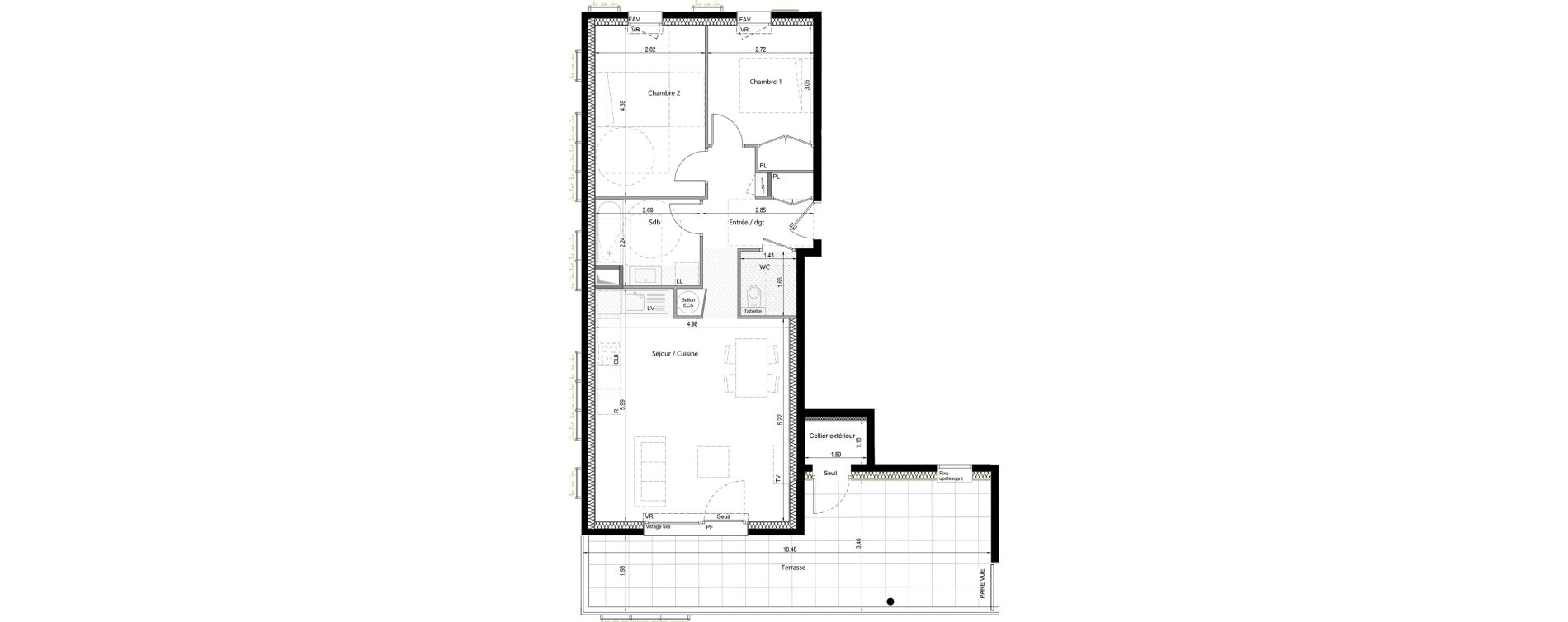 Appartement T3 de 65,00 m2 &agrave; Cusy Centre