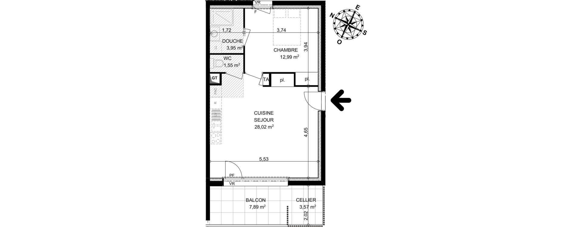 Appartement T2 de 46,51 m2 &agrave; Dingy-Saint-Clair Dingy st clair