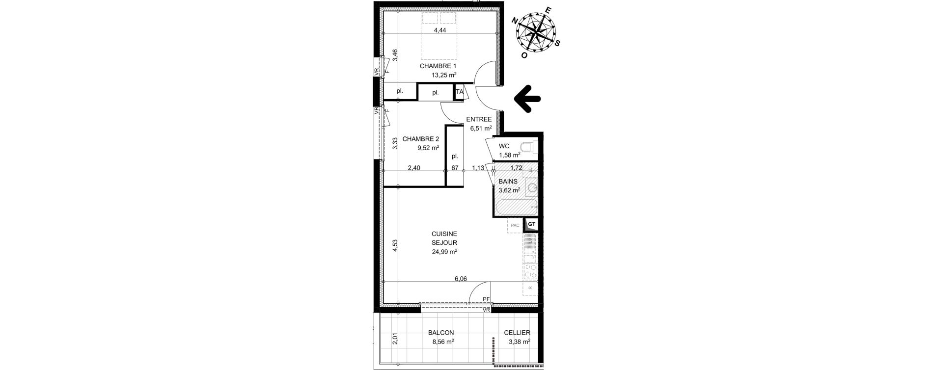 Appartement T3 de 59,47 m2 &agrave; Dingy-Saint-Clair Dingy st clair